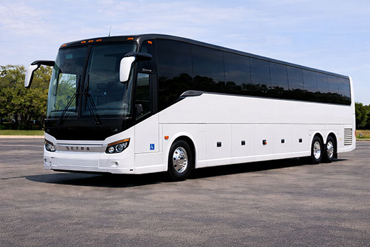 56-passenger charter bus available for charter in Brockton, MA